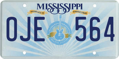 MS license plate OJE564