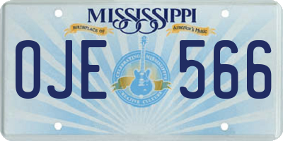 MS license plate OJE566