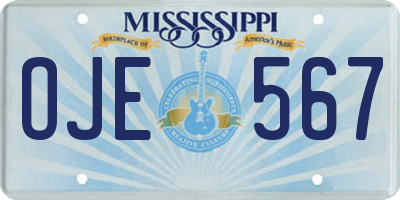 MS license plate OJE567