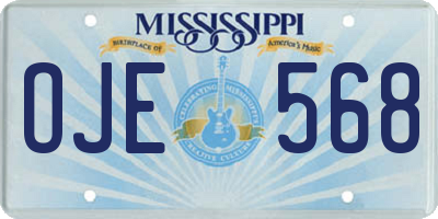MS license plate OJE568