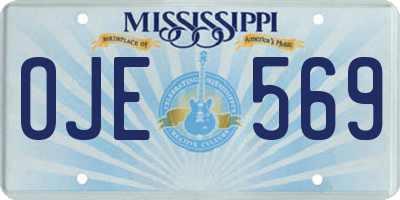MS license plate OJE569