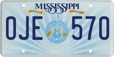 MS license plate OJE570