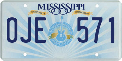 MS license plate OJE571