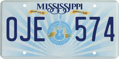 MS license plate OJE574