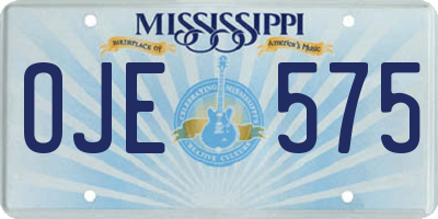 MS license plate OJE575
