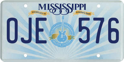 MS license plate OJE576