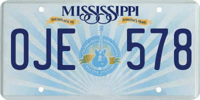 MS license plate OJE578