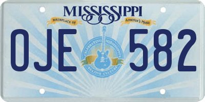 MS license plate OJE582