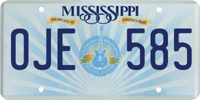 MS license plate OJE585