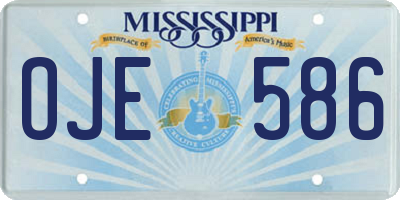 MS license plate OJE586