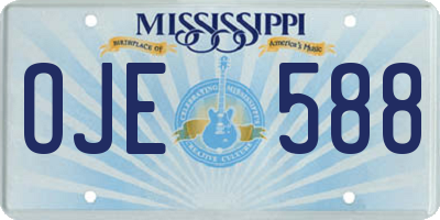 MS license plate OJE588