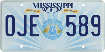 MS license plate OJE589