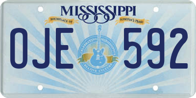 MS license plate OJE592