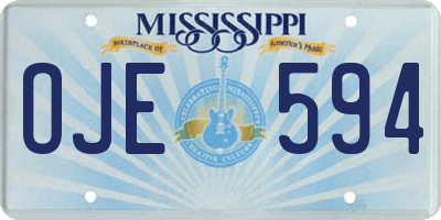 MS license plate OJE594
