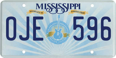 MS license plate OJE596