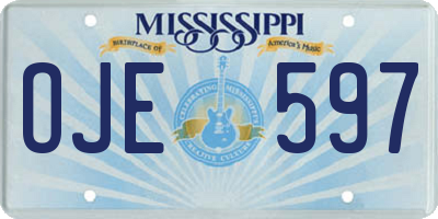 MS license plate OJE597