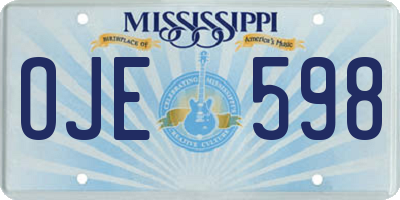 MS license plate OJE598