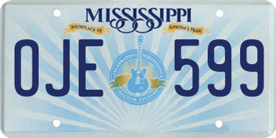 MS license plate OJE599