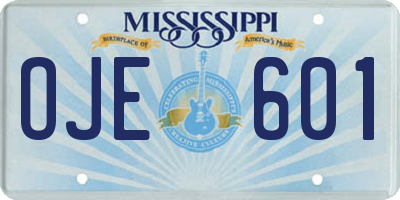 MS license plate OJE601