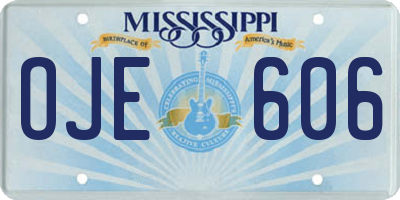 MS license plate OJE606