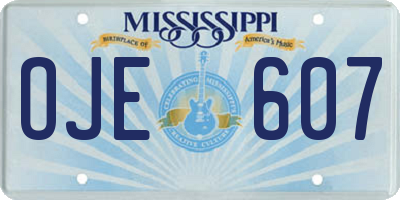 MS license plate OJE607