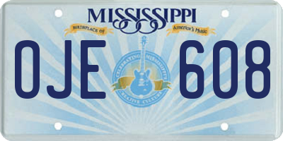 MS license plate OJE608