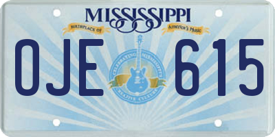 MS license plate OJE615