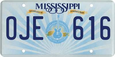 MS license plate OJE616