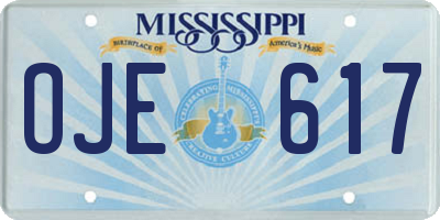 MS license plate OJE617