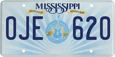 MS license plate OJE620