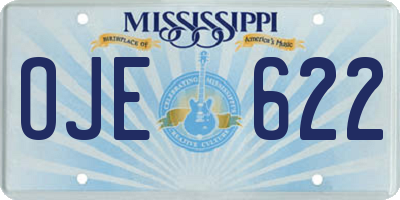 MS license plate OJE622