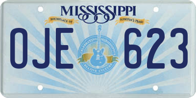 MS license plate OJE623