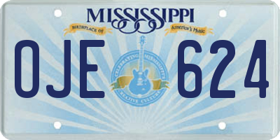 MS license plate OJE624