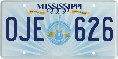 MS license plate OJE626