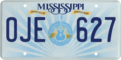 MS license plate OJE627