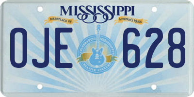 MS license plate OJE628