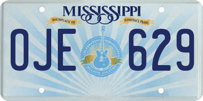MS license plate OJE629