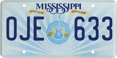 MS license plate OJE633