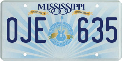 MS license plate OJE635
