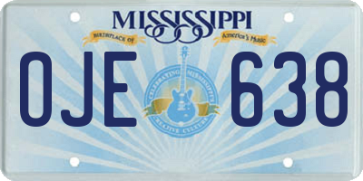MS license plate OJE638