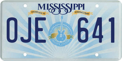 MS license plate OJE641