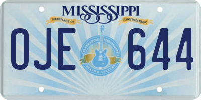 MS license plate OJE644