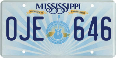 MS license plate OJE646