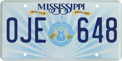 MS license plate OJE648