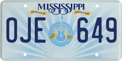 MS license plate OJE649