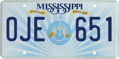 MS license plate OJE651
