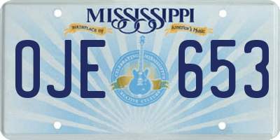 MS license plate OJE653