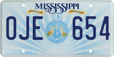 MS license plate OJE654