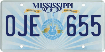 MS license plate OJE655