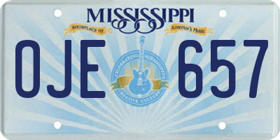 MS license plate OJE657